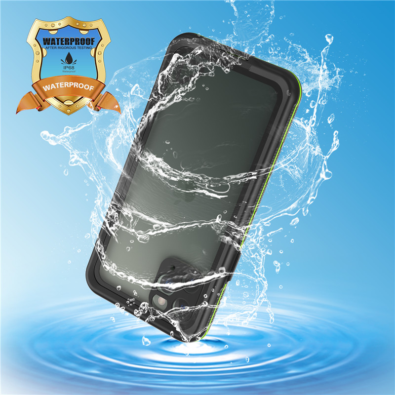 Ốp lưng điện thoại chống nước Ốp lưng chống nước iphone 11 pro (màu đen) có nắp lưng trong suốt