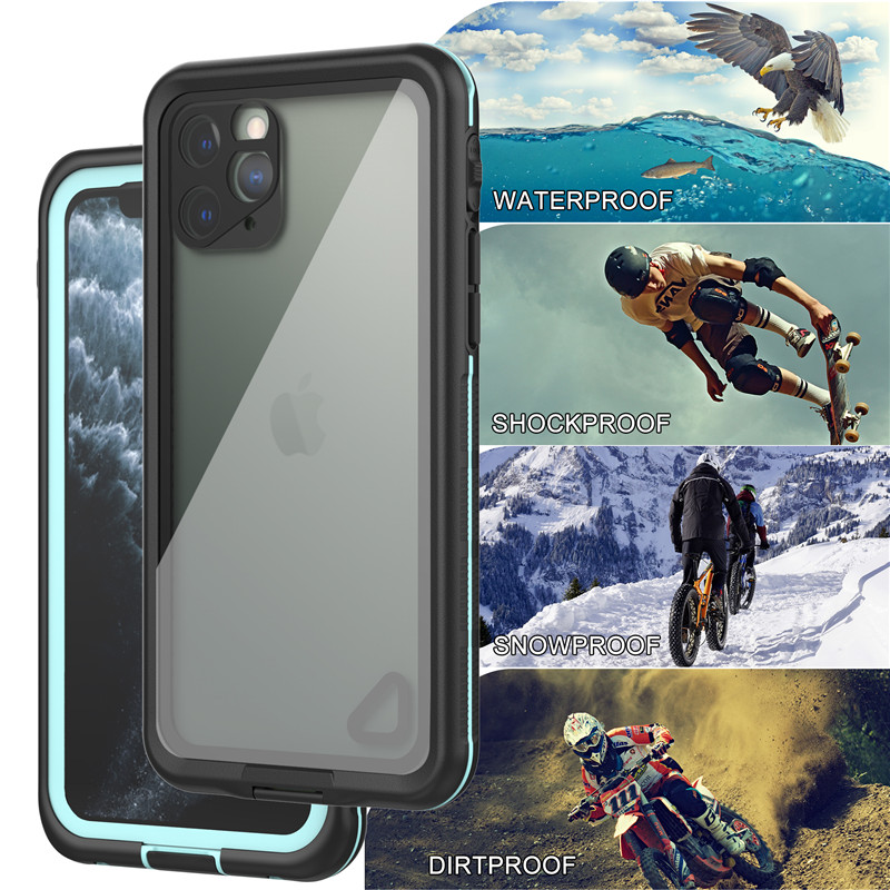 Ốp lưng chống nước tốt nhất iphone 11 pro case chống nước lifeproof chống nước iphone 11 pro (màu xanh) có nắp lưng trong suốt