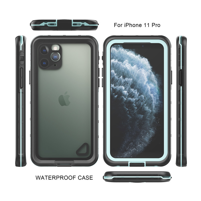 Ốp lưng chống nước tốt nhất iphone 11 pro case chống nước lifeproof chống nước iphone 11 pro (màu xanh) có nắp lưng trong suốt