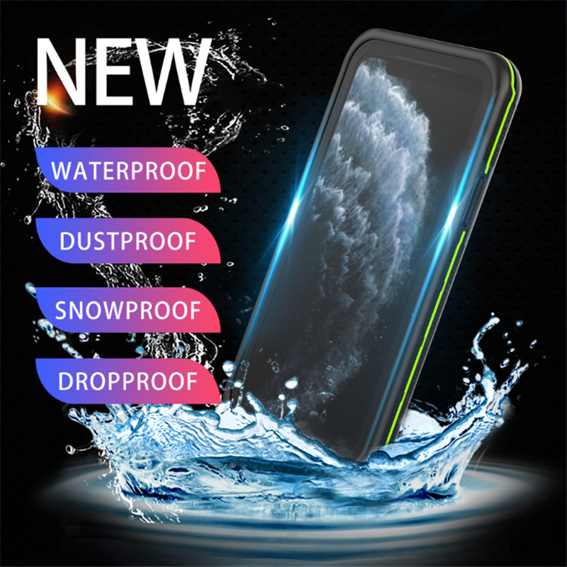 Ốp lưng điện thoại chống nước cho nước bơi iphone 11 pro max case điện thoại cứu sinh (màu đen) có nắp lưng trong suốt