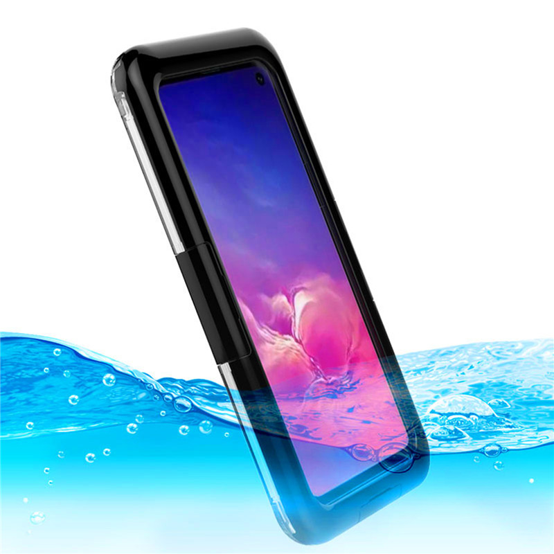 Ốp lưng điện thoại chống nước Ốp lưng nhựa chống nước Vỏ điện thoại di động cho Samsung S10 (Đen)