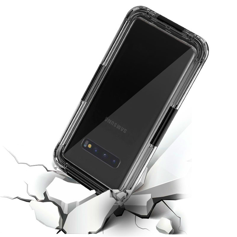 Ốp lưng điện thoại chống nước Ốp lưng nhựa chống nước Vỏ điện thoại di động cho Samsung S10 (Đen)