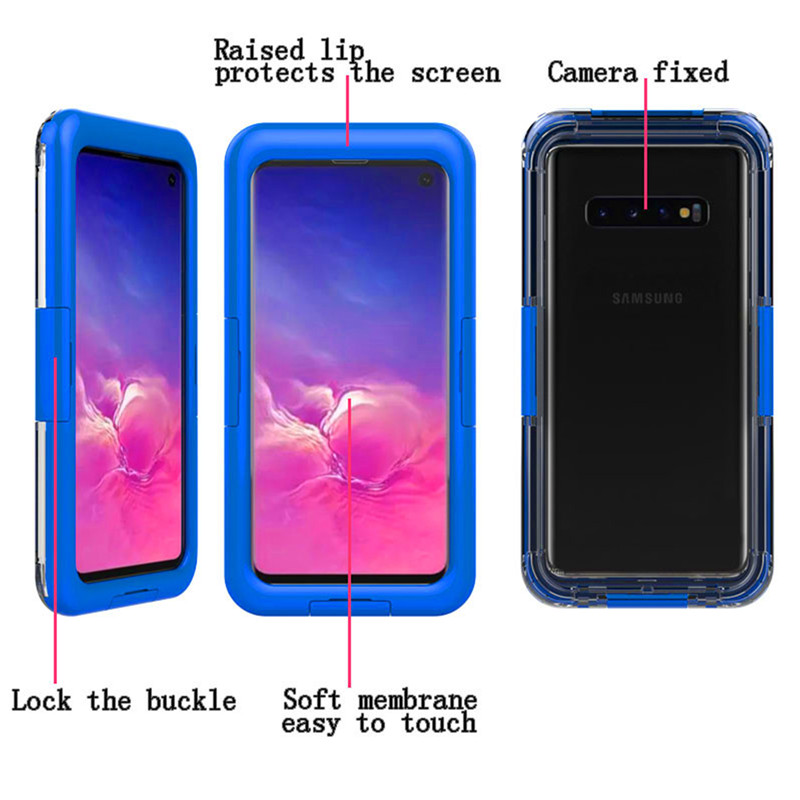 Bảo vệ điện thoại dưới nước Vỏ điện thoại chống cháy tốt nhất cho Samsung S10 (Xanh dương)