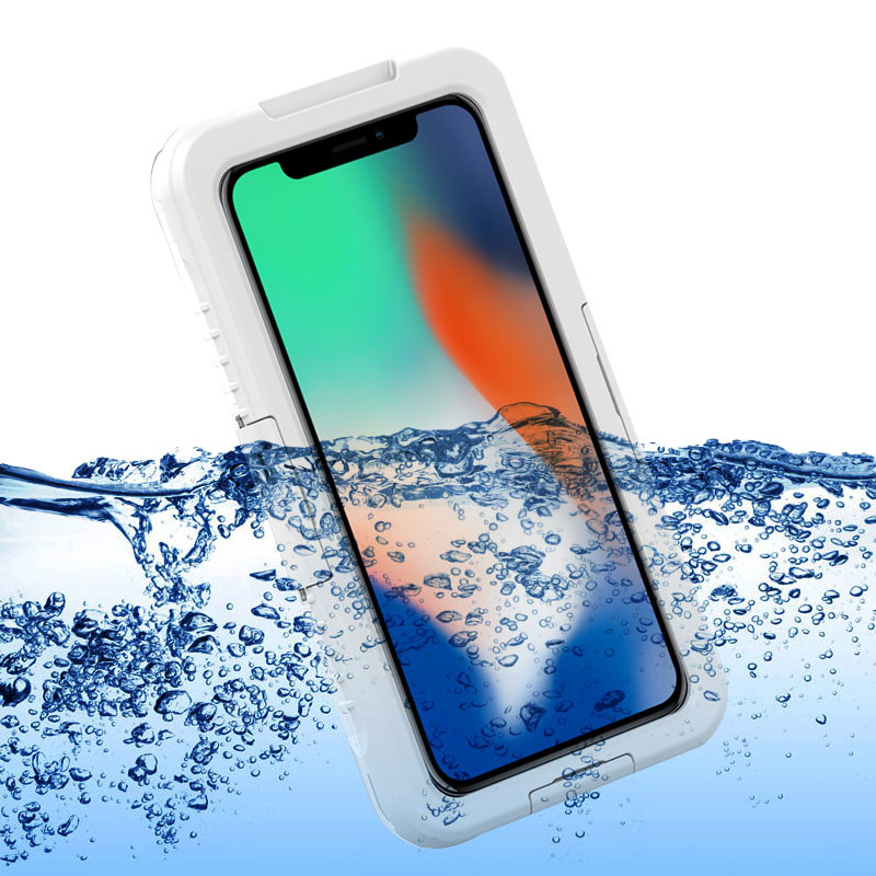 Vỏ điện thoại di động phổ thông chống nước nhỏ, vỏ chống nước trong suốt, vỏ máy ảnh dưới nước cho iphone XS Max (Trắng)